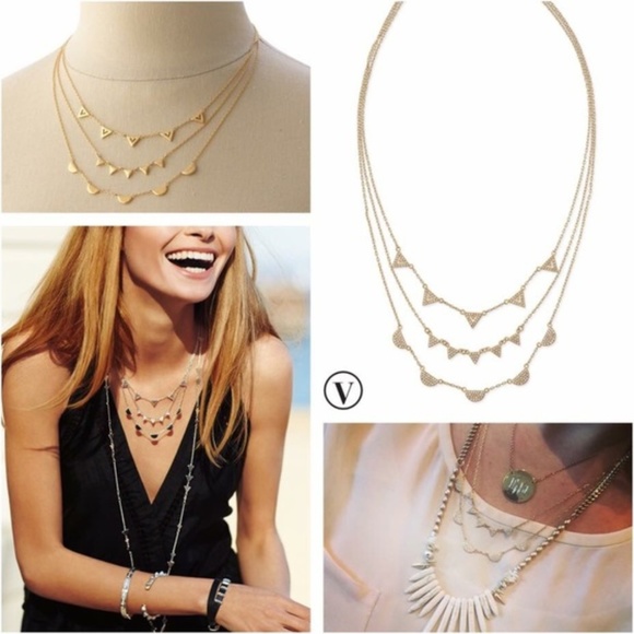 Stella & Dot | Stunning [SILVER] Pavé Chevron Layering Versatile Necklace - Picture 6 of 9